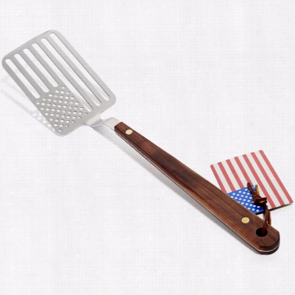 Star Spangled Spatula In Steel & Walnut Design By Areaware