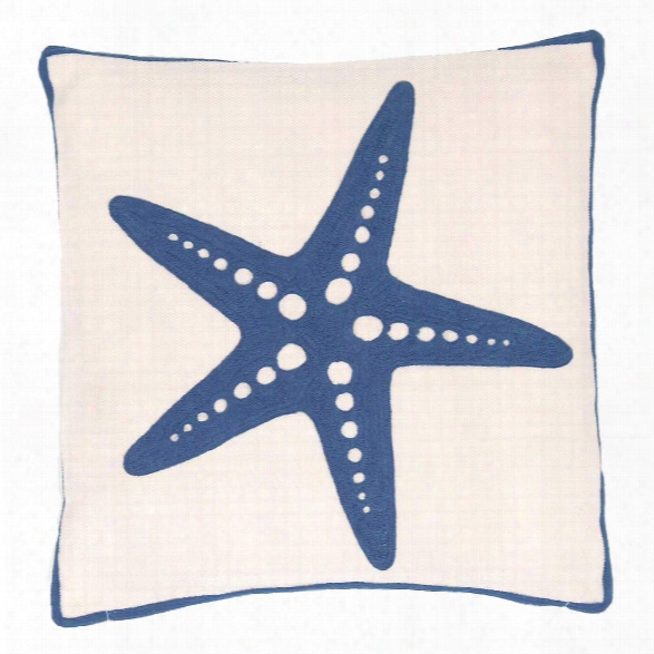 Starfish Denim Indoor/outdoor Pillow Design By Fresh American