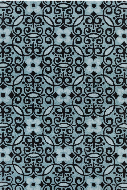 Stella Collection Hand-tufted Area Rug In Blue & Black Design By Chandra Rugs