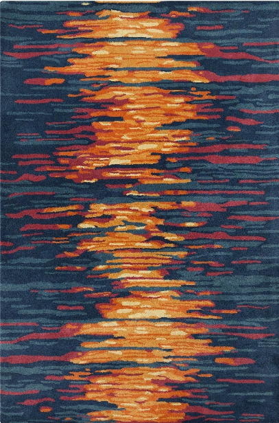 Stella Collectioon Hand-tufted Area Rug In Blue, Red, & Orange Design By Chandra Rugs