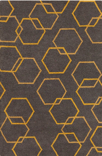 Stella Collection Hand-tufted Area Rug In Charcoal & Yellow Design By Chandra Rugs