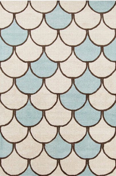 Stella Collection Hand-tufted Area Rug In Cream, Blue, & Brown Design By Chandra Rugs