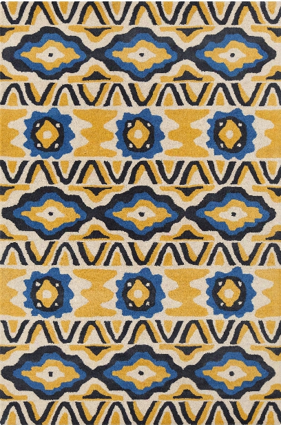 Stella Collection Hand-tufted Area Rug In Cream, Yellow, & Blue Desiign By Chandra Rugs