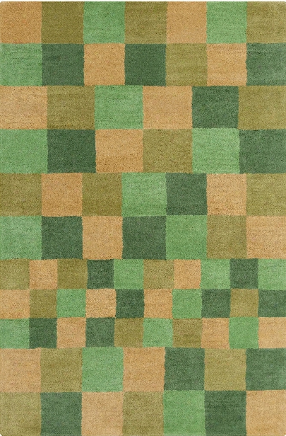 Stella Collection Hand-tufted Area Rug In Green & Gold Design By Chandra Rugs