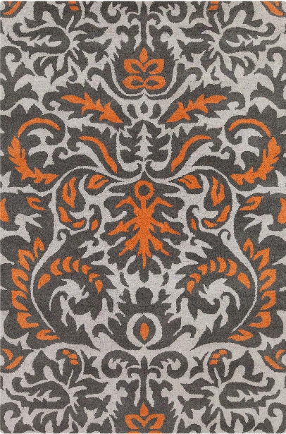 Stella Collection Hand-tufted Area Rug In Grey, Orange, & White Design By Chandra Rugs