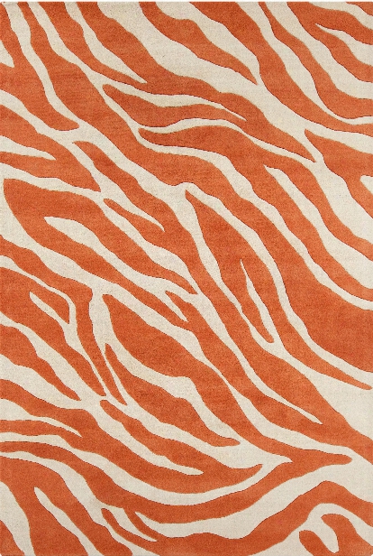 Stella Collection Hand-tufted Area Rug In Orange & White Design By Chandra Rugs