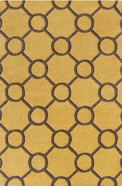 Stella Collection Hand-tufted Area Rug In Yellow & Brown Design By Chandra Rugs