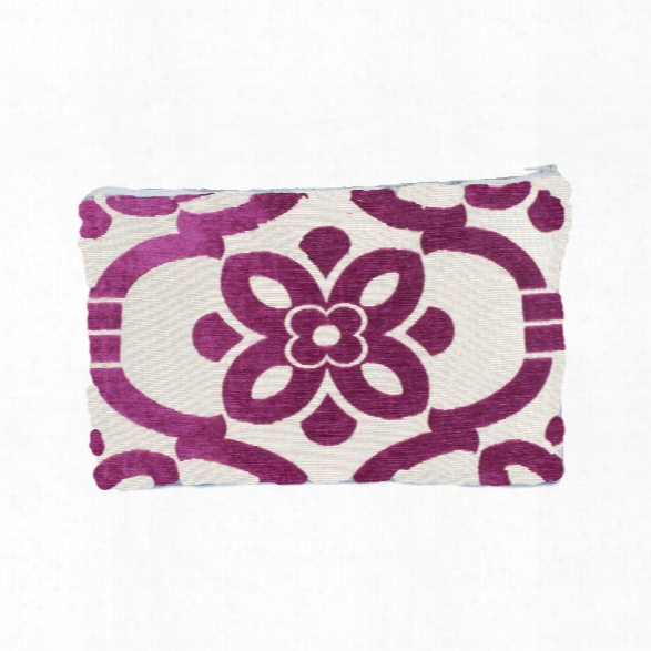 Stencil Tablet Zipper Pouch In Magenta Design By Baxter Designs