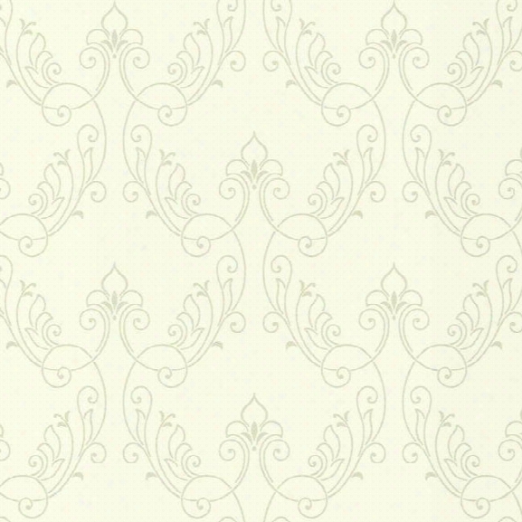 Stitched Ornamental Wallpaper In Cream And Metallic By Antonina Vella For York Wallcoverings