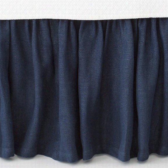 Stone Washed Linen Indigo Paneled Bed Skirt Design By Pine Cone Hill