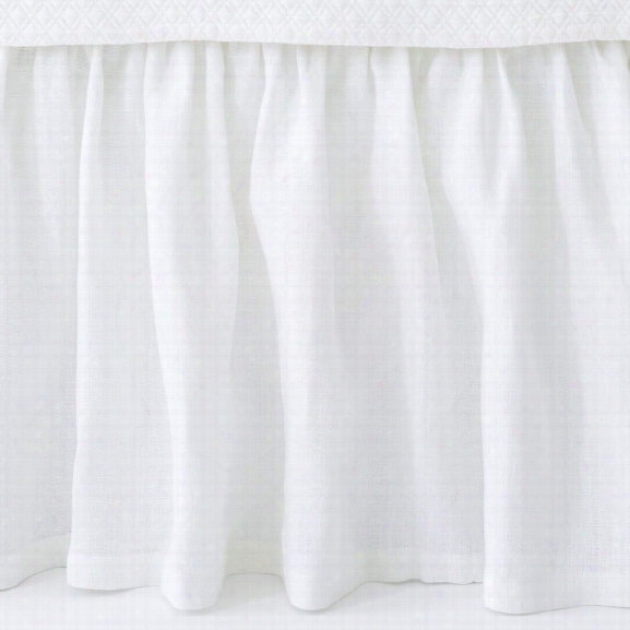 Stone Washed Linen White Paneled Bed Skirt Design By Pine Cone Hill