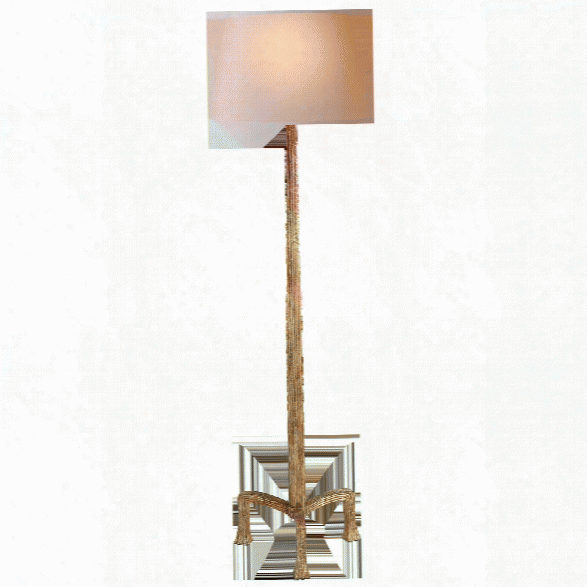 Strie Floor Lamp In Various Finishes W/ Natural Paper Shade Design By E. F. Chapman