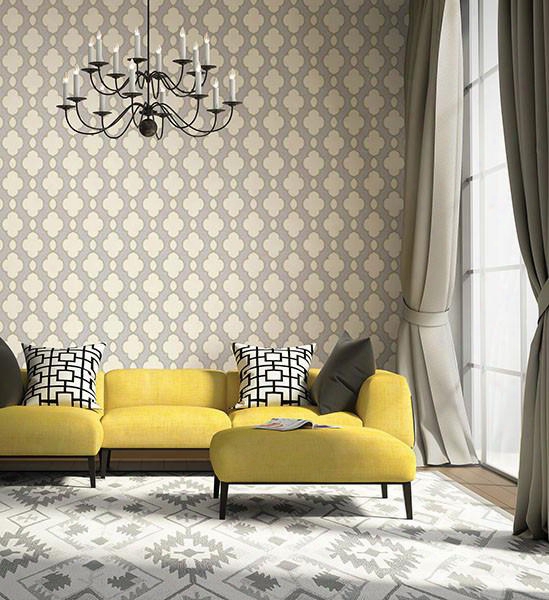 Structure Yellow Chain Link Wallpaper From The Symetrie Collection By Brewster Home Fashions