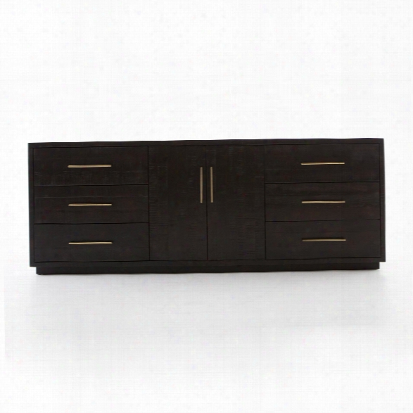 Suki Large Media Console In Burnished Black