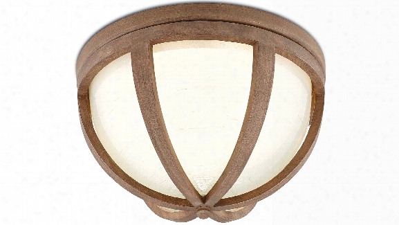 Summersville Flush Mount In Natural Chestnut Wood Design By Currey & Company