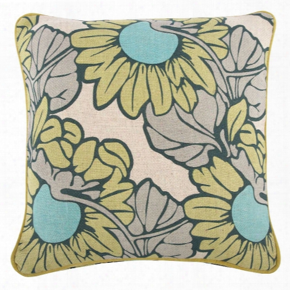 Sunflower/morris Pillow 18"x18" Design By Thomas Paul