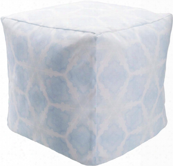 Surya Polyester Pouf In Light Blue Color