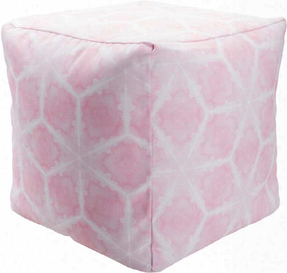 Surya Polyester Pouf In Pink Hue