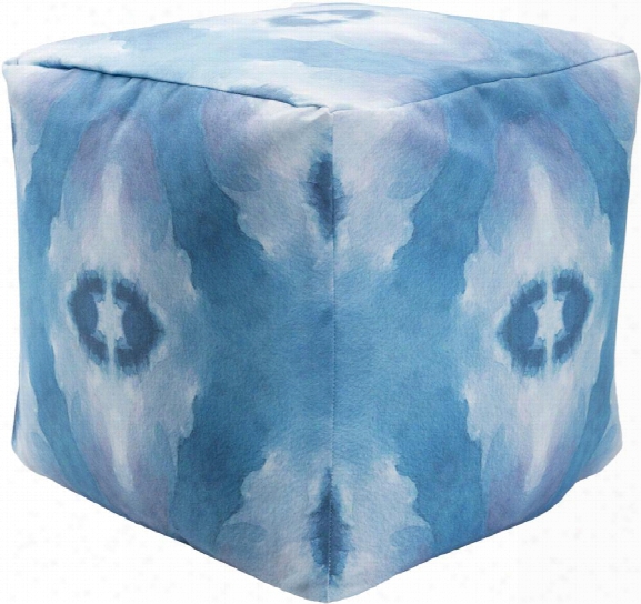 Surya Poufs Polyester Pouf In Blue Color