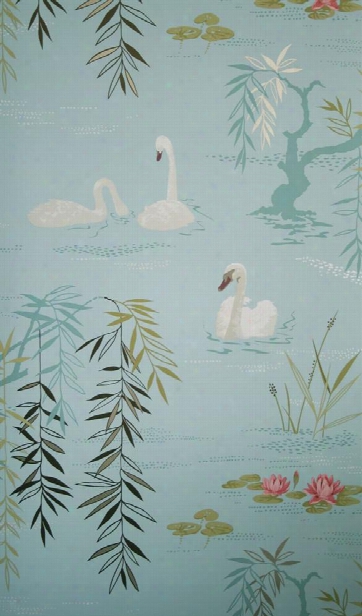 Swan Lake Wallpaper In Eggshell By Nina Campbell For Osborne & Little