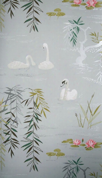 Swan Lake Wallpaper In Twilight By Nina Campbell For Osborne & Little
