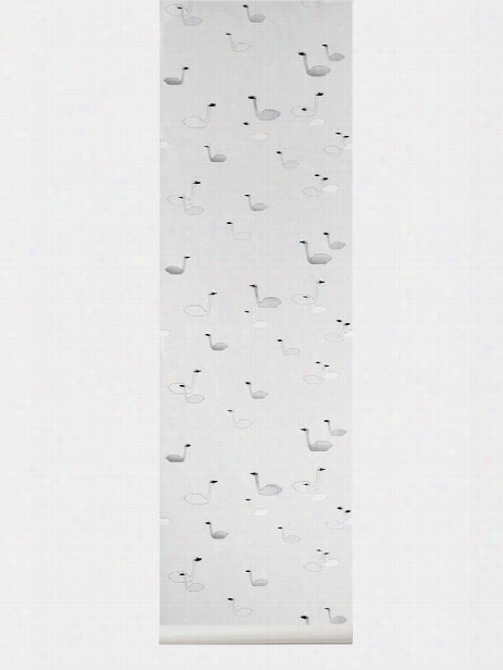 Swan Wallpaper In Grey Design By Ferm Living
