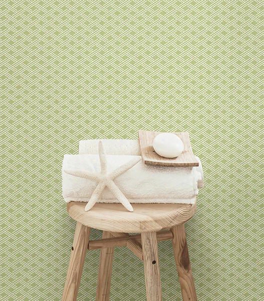 Sweetgrass Green Trellis Wallpaper From The Seaside Living Collection By Brewster Home Fashions