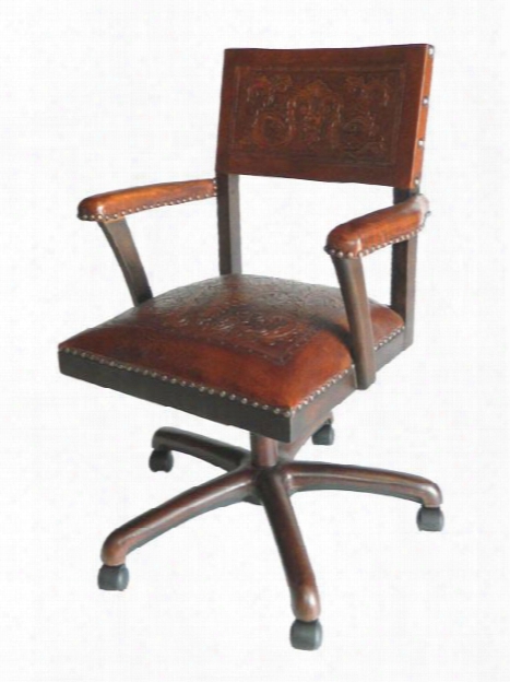 Swivel Office Chair Colonial Antique Brown