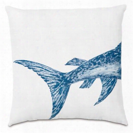 Swordfish Tail Hand-painted Designer Pillow Design By Studio 773