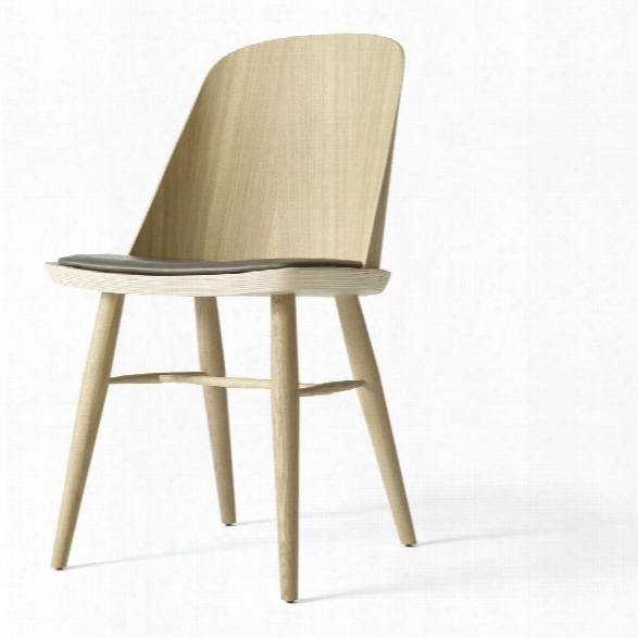 Synnes Dining Chair In Natural Oak W/ Carbon Silk Leather Upholstery Design By Menu