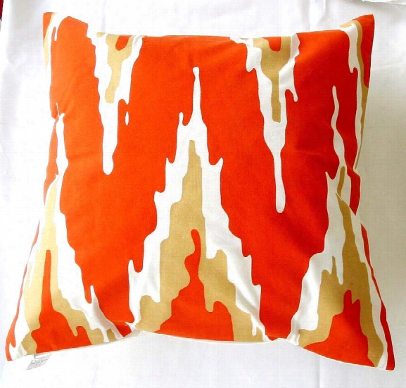 Tangerine Flamestich Pillow Design By 5 Surry Lane