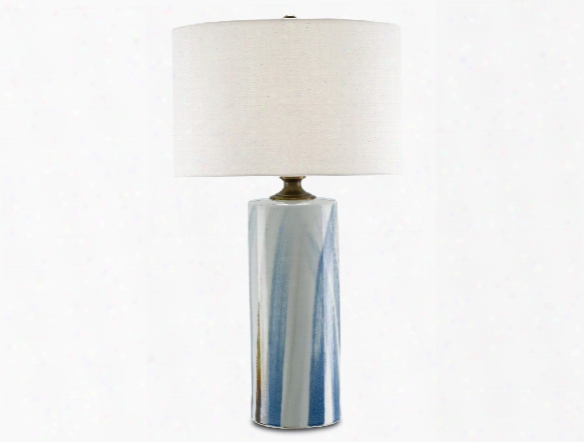 Tao Table Lamp In White & Blue Design By Currey & Company