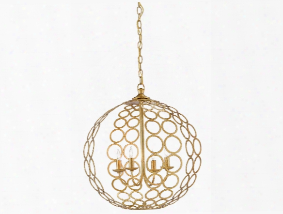 Tartufo Chandelier In Antique Gold Leaf Design By Currey & Company