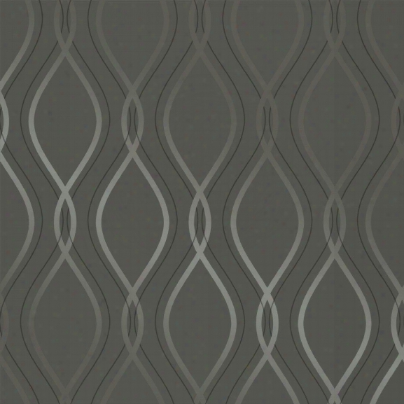 Tear Drop Self Adhesive Wallpaper In Charcoal And Metallic Silver By Tempaper