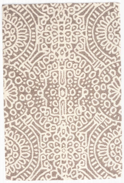 Temple Taupe Wool Micro Hooked Rug Design By Dash & Albert