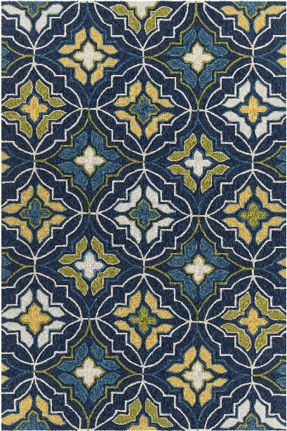 Terra Collection Hand-tufted Area Rug In Blue, Green, Yellow, & Cream Design By Chandra Rugs