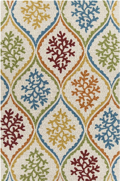 Terra Collection Hand-tufted Area Rug In Cream, Blue, Green, & Red Design By Chandra Rugs