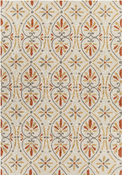 Terra Collection Hand-tufted Area Rug In Cream, Grey, & Orange Design By Chandra Rugs