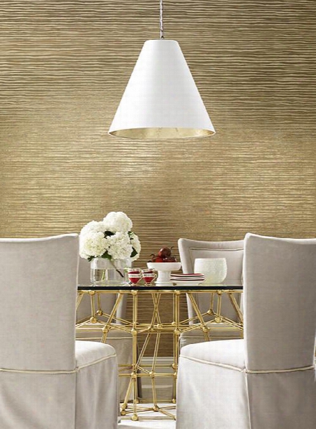 Terra Nova Horizontal Texture Wallpaper In Sand And Gold By York Wallcoverings