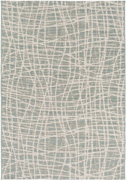 Terrace Outdoor Rug In Sage & White Design By Candice Olson