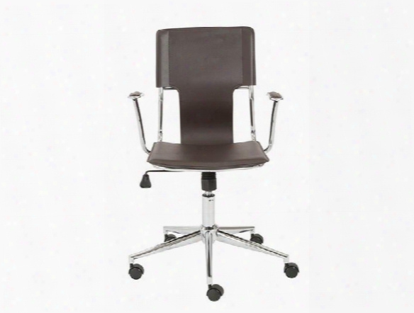 Terry Office Chair In Brown Leatherette Design By Euro Style