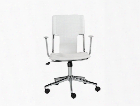 Terry Office Chair In White Leatherette Design By Euro Style