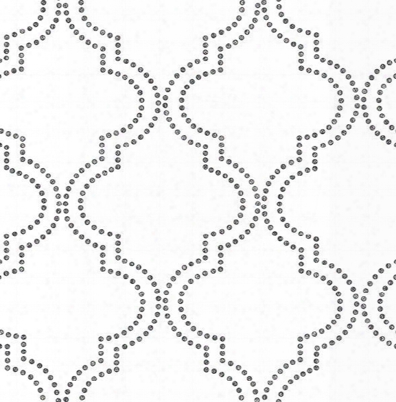 Tetra Black And White Quatrefoil Wallpaper From The Symetrie Collection By Brewster Home Fashions