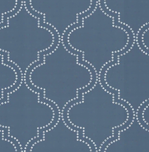 Tetra Bleu Quatrefoil Wallpaper From The Symetrie Collection By Brewster Home Fashions