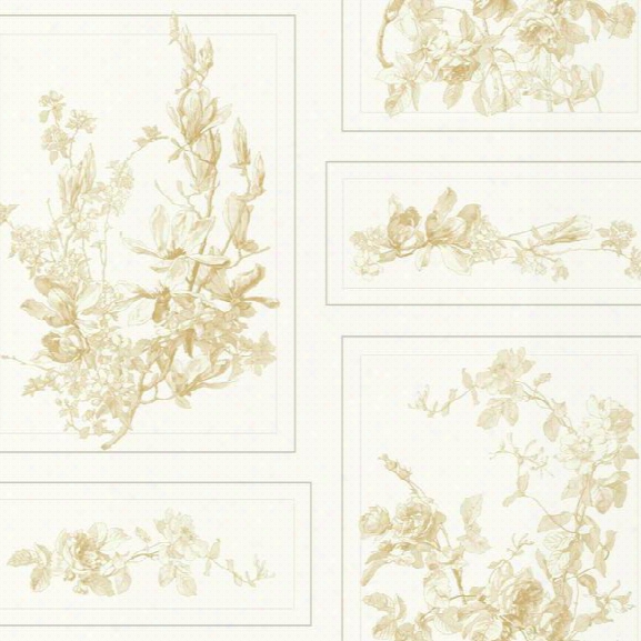 The Magnolia Wallpaper In Neutrals And Cream From The Magnolia Home Collection By Joanna Gaines