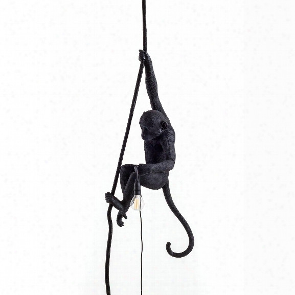 The Monkey Lamp In Black Ceiling Version Design By Seletti