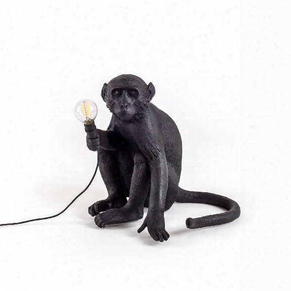 The Monkey Lamp In Black Sitting Version Design By Seletti