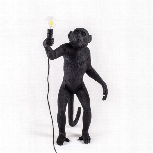 The Monkey Lamp In Black Standing Version Design By Seletti