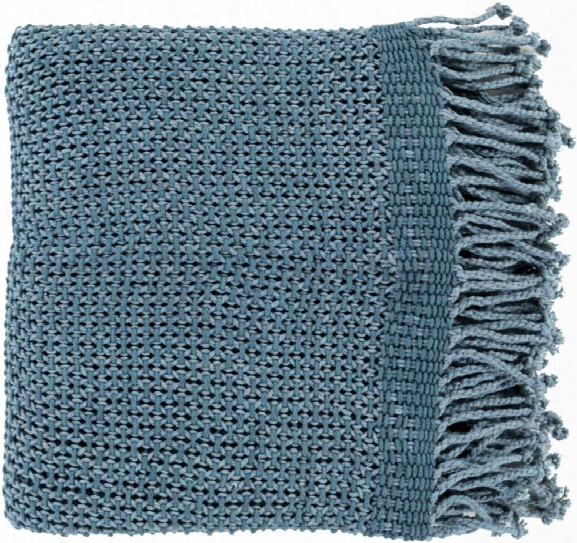 Tibey Throw Blankets In Denim Color By Surya