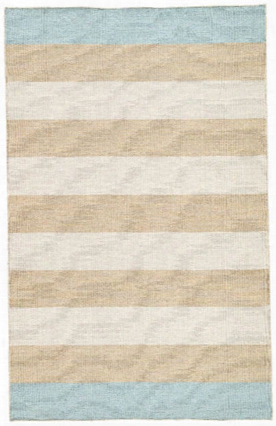 Tierra Handmade Stripe Tan & Blue Area Rug Design By Jaipur